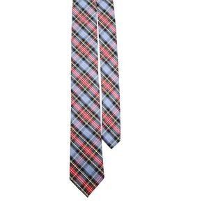 Bar III Tartan Plaid Tie Classic Red Green Blue Cotton Career Preppy Office